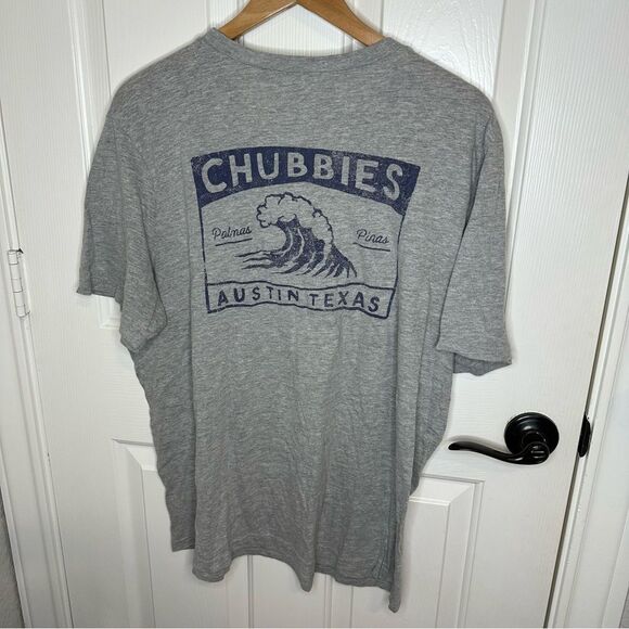Chubbies Grey Blue Austin Texas Wave Graphic T-Shirt Sz XL Coastal Preppy Beach - Picture 1 of 6